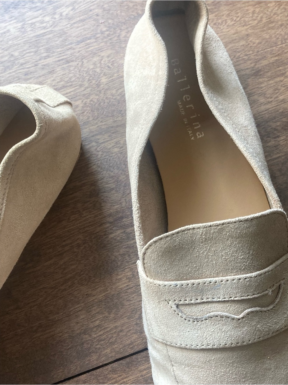 Ballerette Beige Suede Loafer - Women